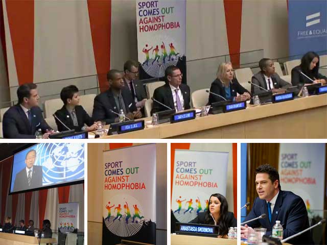 Sport comes out against homophobia - HRD event at the UN Headquarters, December 2013 Sport comes out against homophobia - HRD event at the UN Headquarters, December 2013