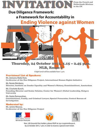 Invitation to the side event: Ending violence against women