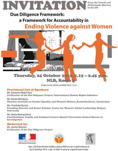 Invitation Ending violence against women Invitation to the side event: Ending violence against women