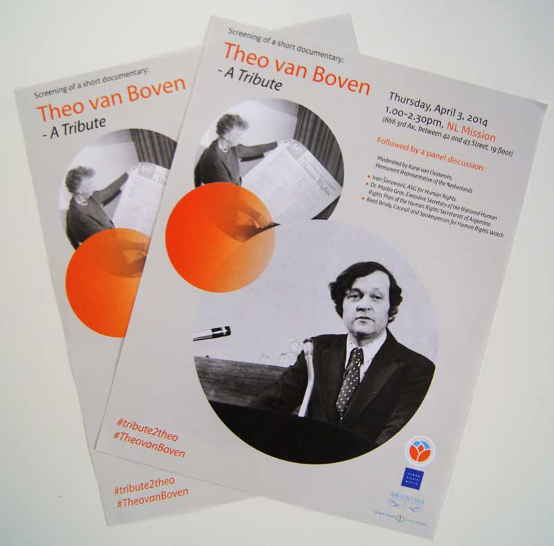 Flyers for the sreening of The van Boven - A tribute